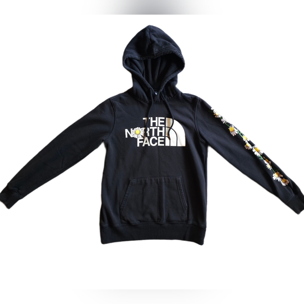 THE NORTH FACE Black Pullover Hoodie with Daisy Floral Print Size XS - Picture 2 of 3